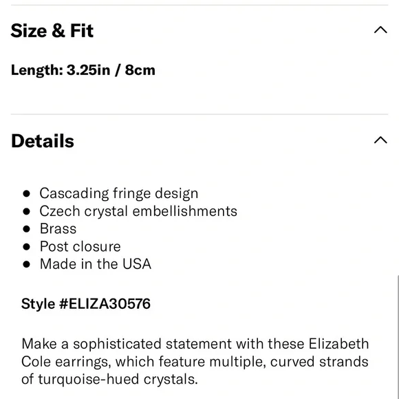 NWT Elizabeth Cole Jayla Earrings in Turquoise. - Picture 4 of 4